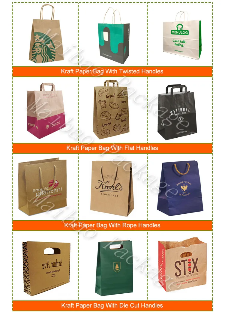 Custom Printed Logo Shopping Packing Black Color Craft Kraft Paper Bag With Twisted Handle