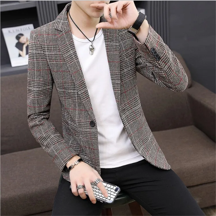 

Wholesale men's suit jacket custom latest simple design fit suits men blazer jacket, Gray, blue,red