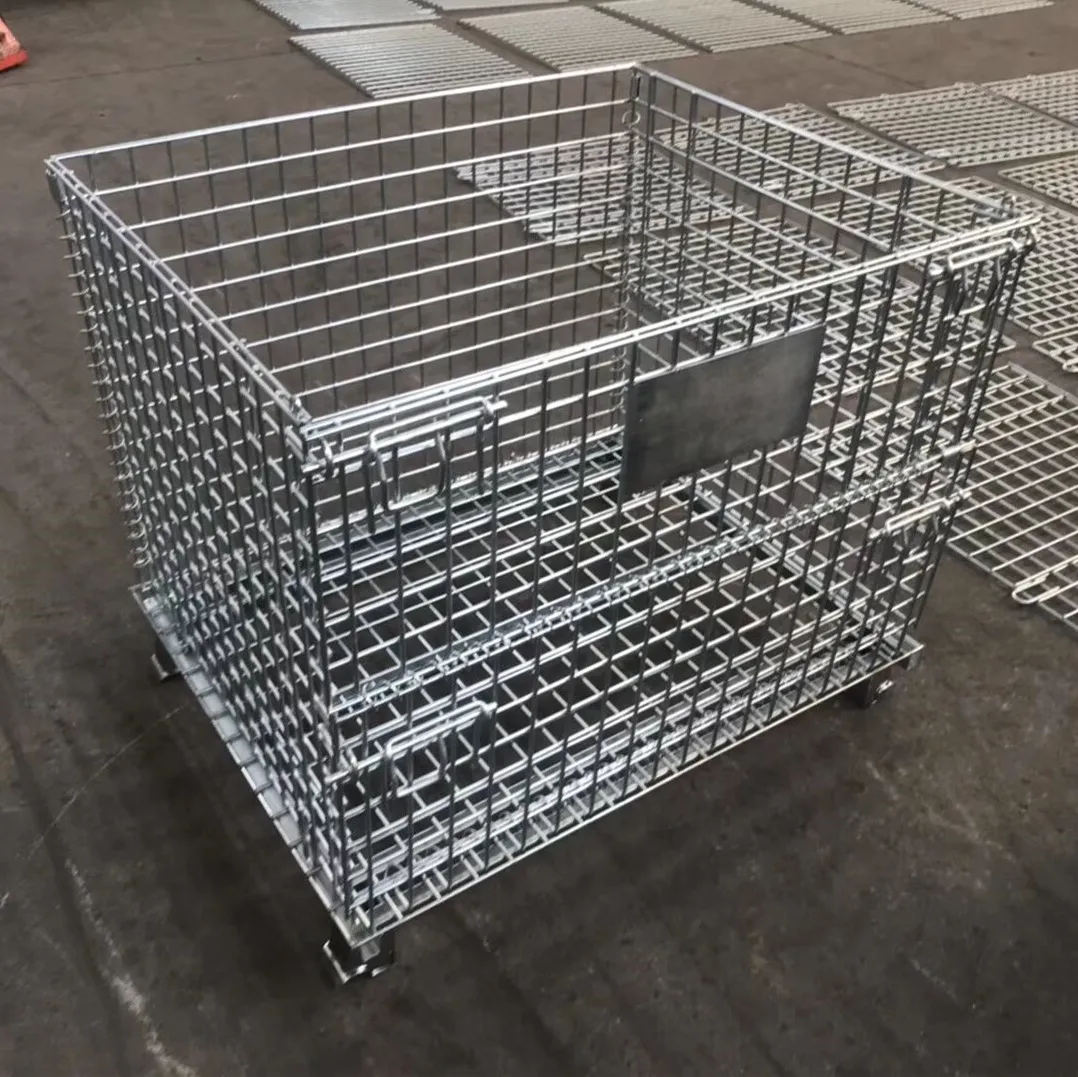 Heavy Duty Foldable Steel Metal Wire Mesh Container Buy High Quality Warehouse Galvanized
