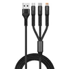 2019 New Pattern All In One Shuttleless Cotton Knitting 2.4A 3 IN 1 Charging USB Data Cable For Mobile Phones
