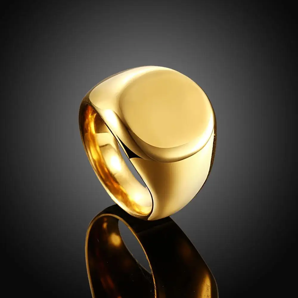 

Tryme 18K Real Gold Plated Titanium Rings for Men 316L Stainless Steel Wedding Jewelry Party Ring Engagement Wedding Bands Ring, N/a