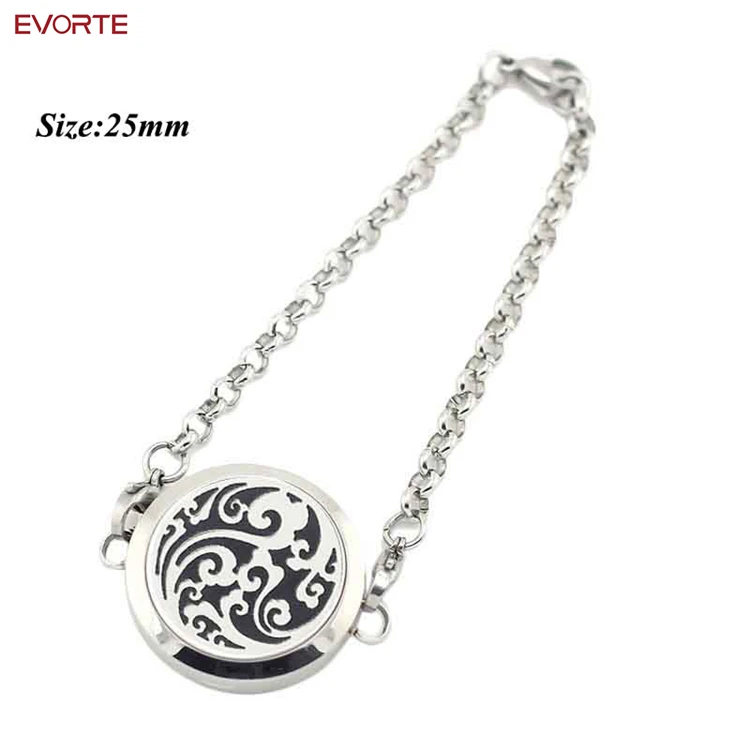 

Wholesale Fancy / 316L Stainless Steel Magnetic Aromatherapy Essential Oil Diffuser Locket Chain Bracelet