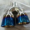 Dual Grill Blue Two Brother Exhaust Pipe Tip