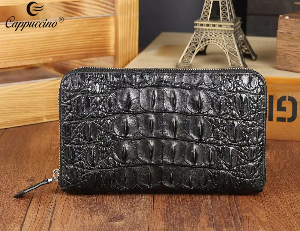 

Luxury alligator Backbone skin purse exotic real crocodile leather wallet, More color