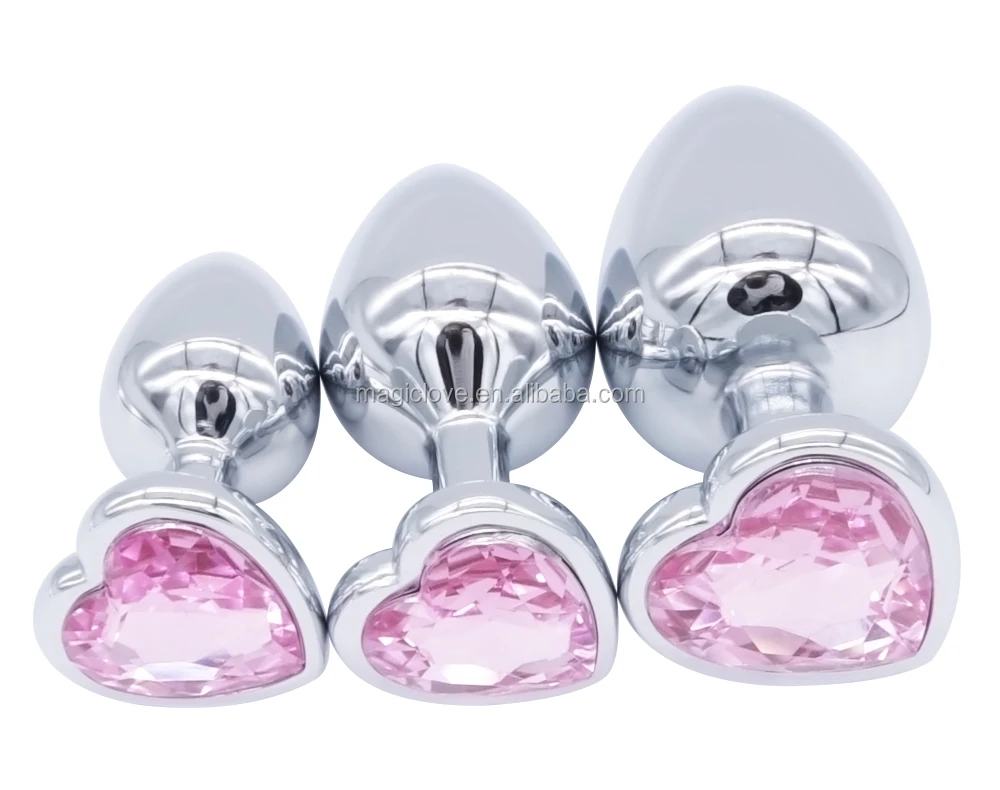 3pcs Anal Beads Crystal Jewelry Heart Butt Plug Stimulator Sex Toys