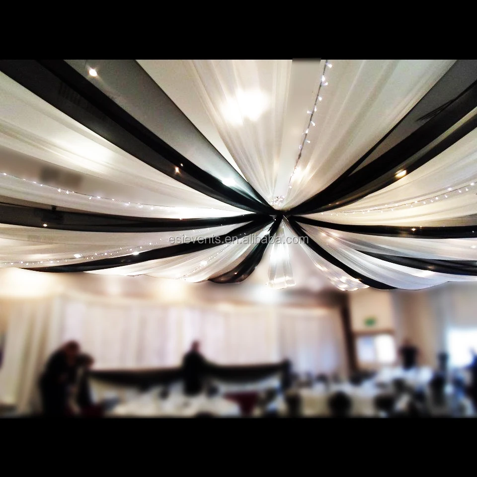 Cheap Price Party Event Fabric Curtain Wedding Cloth White Ceiling