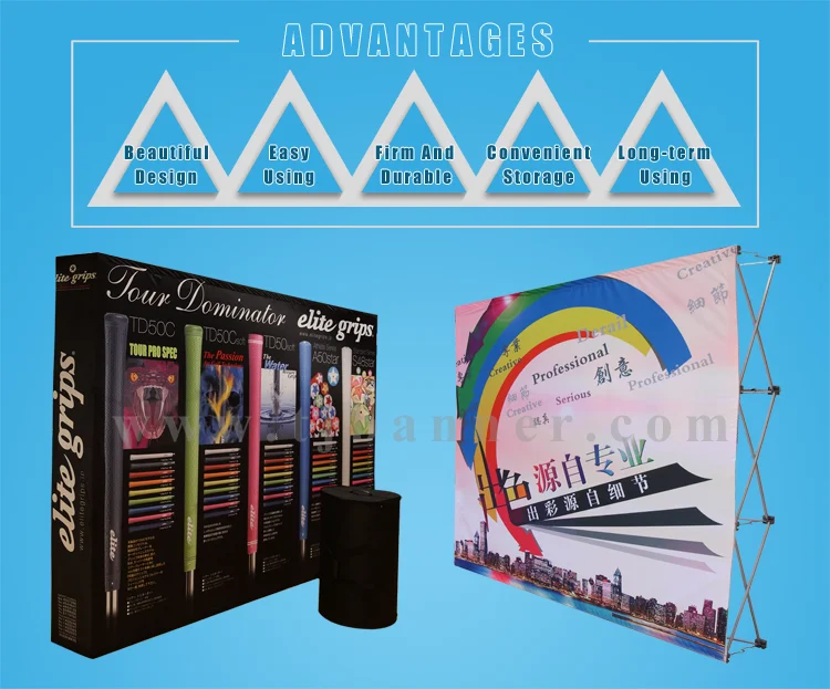 Aluminum Advertising Exhibition Fabric Pop Up Backdrop Banner