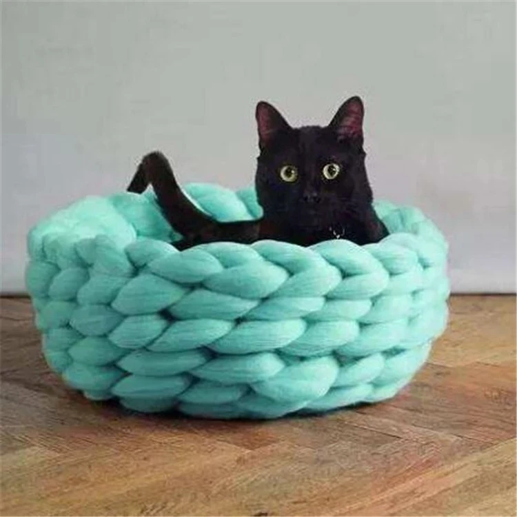 

Hot Sell Cotton Chunky Knit Dog and Cat Pet Bed, Black, grey or custom