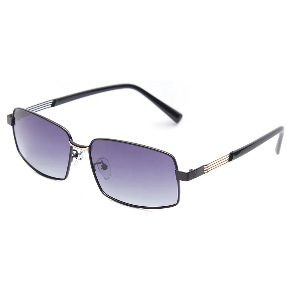 Driver Sunglasses Black Metal Frame Gradient Lens Polarized Sun Glasses ...