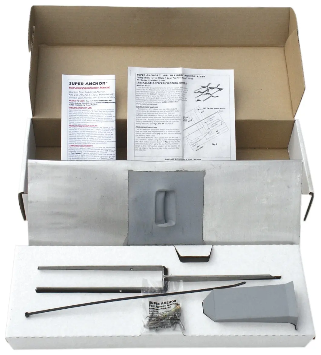 Guardian Fall Protection 00440 T-T Boss Gray Kit Includes Anchor Fasteners and Cap Flashing