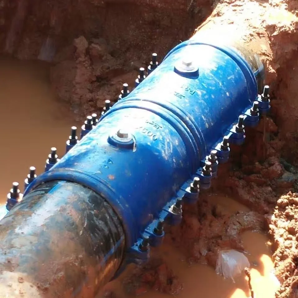 
Cast iron Pipe repair sleeve/pipe fitting for straight section of PE / PVC water supply pipes 