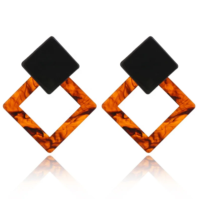 New design geometric shape acrylic earrings for women