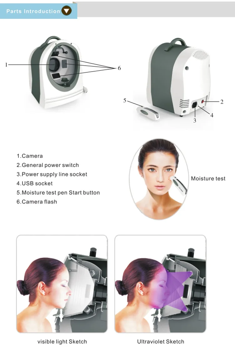 Magic mirror digital testing professional skin analysis/skin analyzer machine