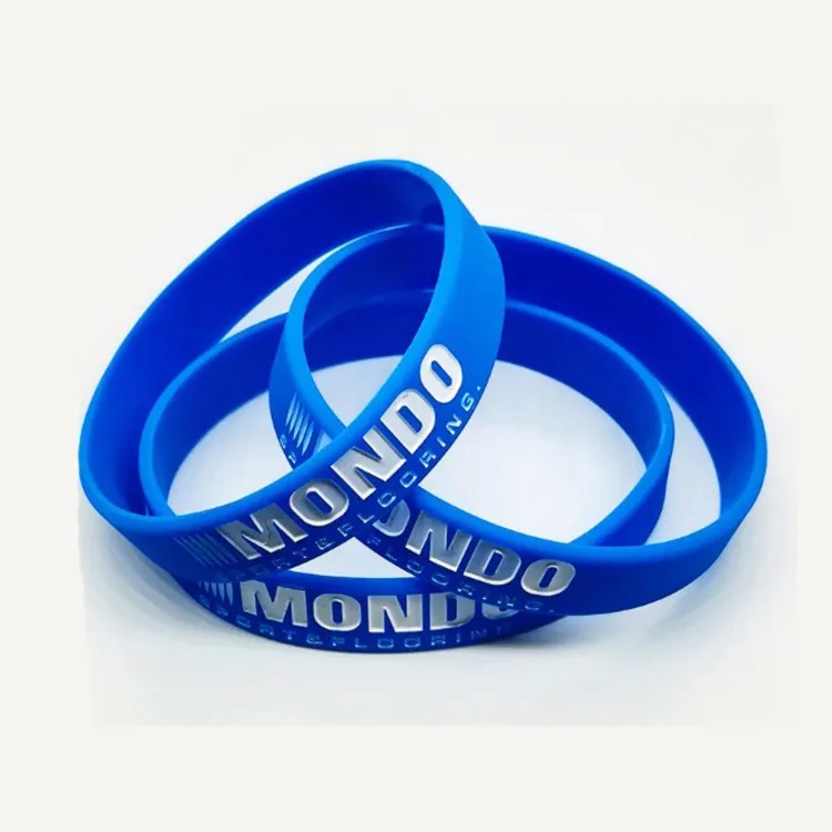 Cheap Promotional Embossed Debossed Silicone Rubber Bracelet Wristband