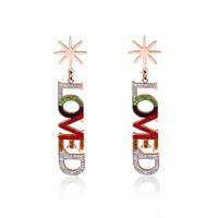 

98356 XUPING brand stainless steel fashion drop earrings with love word