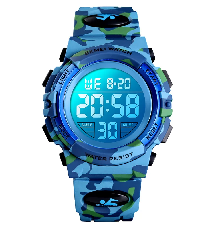 

SKMEI army style kids watches 1548 LED light 5atm waterproof kids silicone band reloj camouflage color cheap children watches, Optional as shown in figure