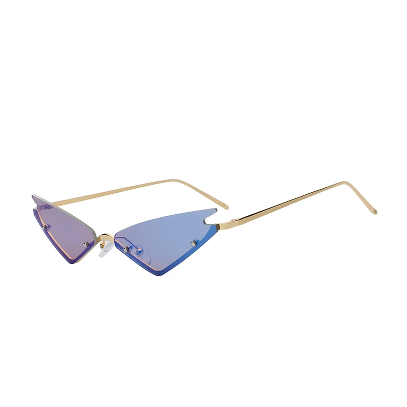 

New irregular model clear multi color lens rimless metal temple girls sunglasses latest fashion