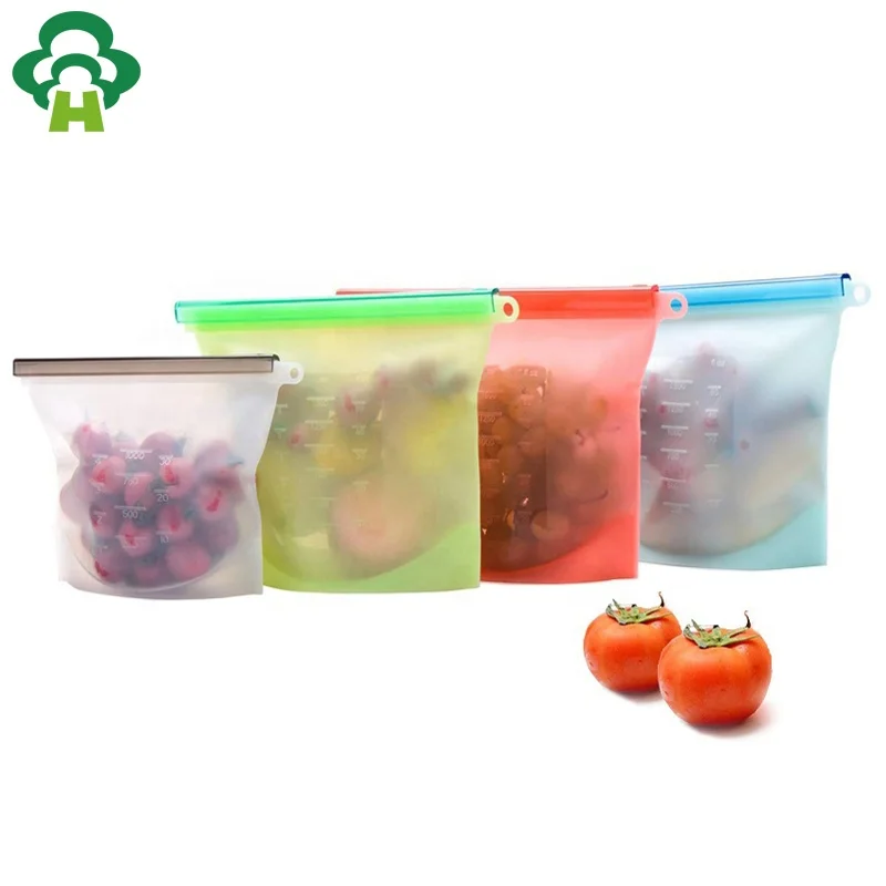 Different Capacity Custom Silicone Ziplock Bag Food Preservation