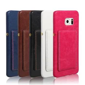 card slot for samsung s6 edge plus case kickstand holder,leathercard slot for samsung s6 edge plus case kickstand holder, leather back cover for galaxy