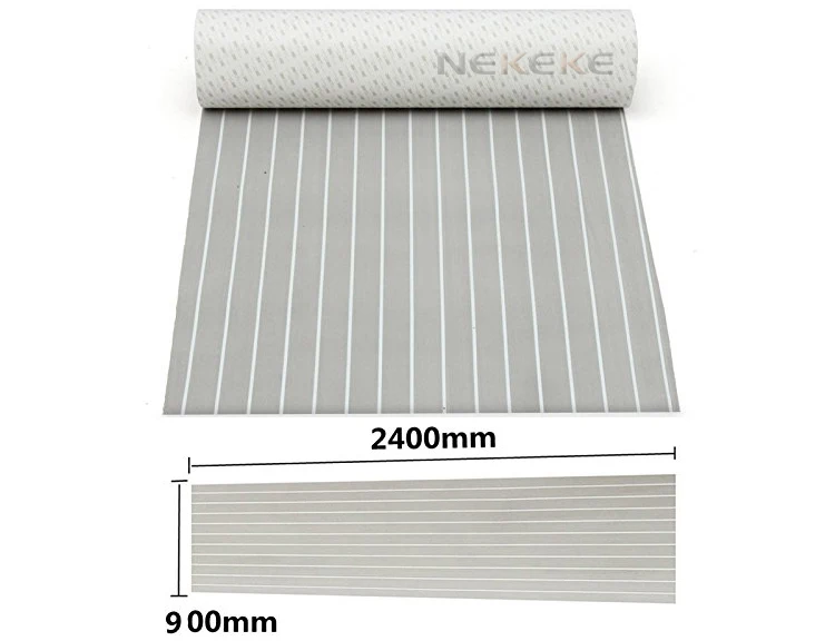 EVA Foam deck pad Faux Synthetic Teak Sheet Boat Yacht Decking Grey With White Lines