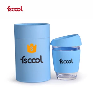 New Design Custom Silicone Coffee Cup With Sleeve Reusable Glass Coffee Cup
