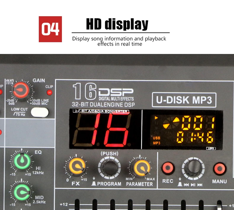 Nuevo diseño de equipo de música, mezclador de Audio profesional de estudio, consola mezcladora de dj de 8 canales