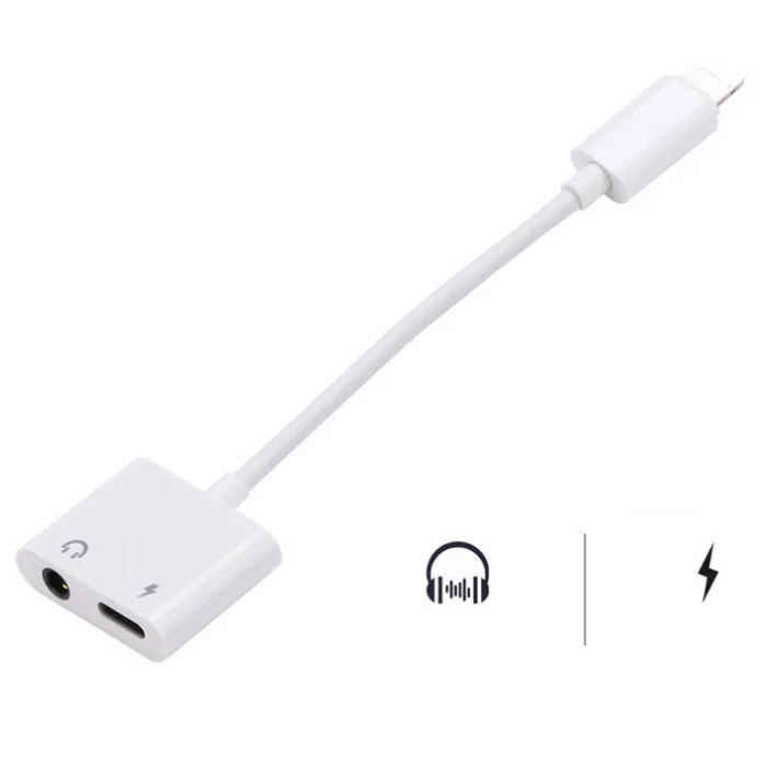 

For iphone x headphone adapter 3.5mm audio jack adapter splitter for iPhone X Support IOS 12, White