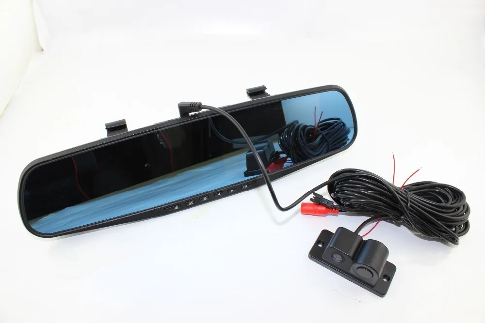 car reverse parking camera kit with DVR rear view mirror