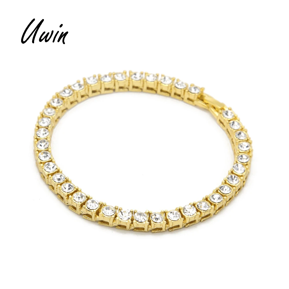 

2019 New Arrivals Tennis Chain Bracelet Men Iced Out 1 Row Crystal Rapper Bling Bling Jewellery