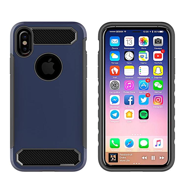 

Full Range Protective Carbon Fiber Dirty Resistant Comfortable Hand Feeling Function Case for iPhone XR Smartphone, Black;blue;golden;gray;red;white