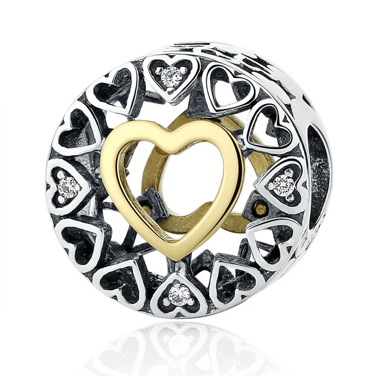 

The Circle of Love - Silver Accessories Lovely Heart Beads Fit Bracelet