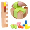 Custom Colorful Educational Different Shape Building Blocks Wooden Tetris Cube