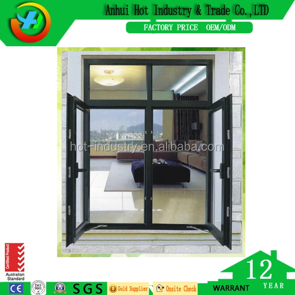 Villa wohnzimmer fenster und türen design schwarz pvc rahmen ...