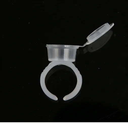 

Disposable Plastic Permanent Makeup Pigment Ink Ring With Lid, Transparent