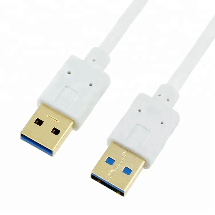 

Gold Plated Connector Ultra Slim USB 3.0 Type-A Male To Type-A Male Data Cable, White