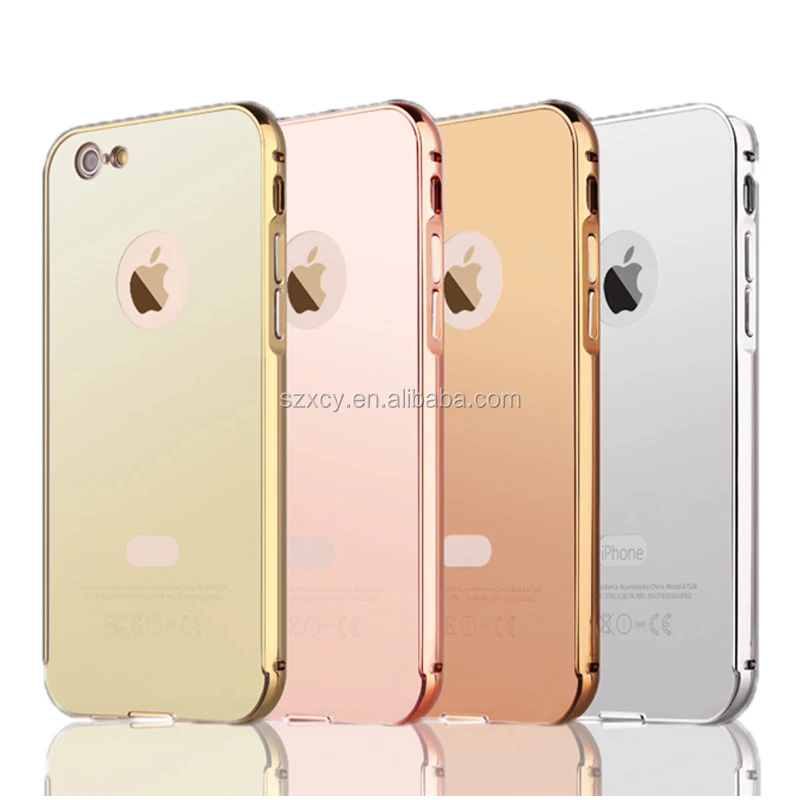 

Aluminum alloy bumper with mirror back cover case for iPhone 6 6 plus, N/a