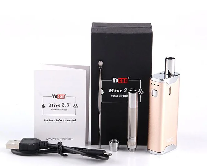 

2018 popular gift electronic cigarette yocan vape yocan hive 2.0 vape pen for cbd oil / wax vaporizer cartridge, Silver;blue;black;grey;gold