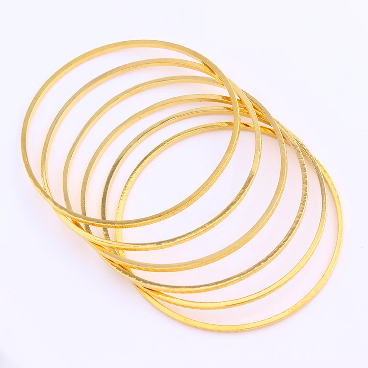 

JH New Arrival Thin Gold Color Copper Bangle Popularity Jewelry For Gift/Party, 18k gold