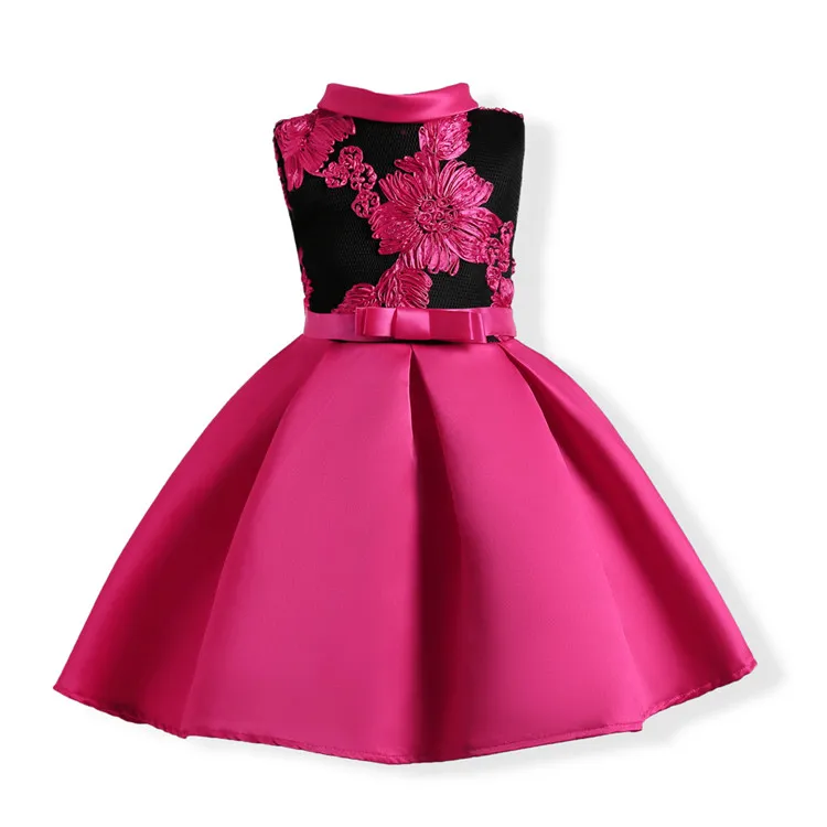 

New Flower Children Clothes Elegant Children Girl Dress, Rose, red,blue