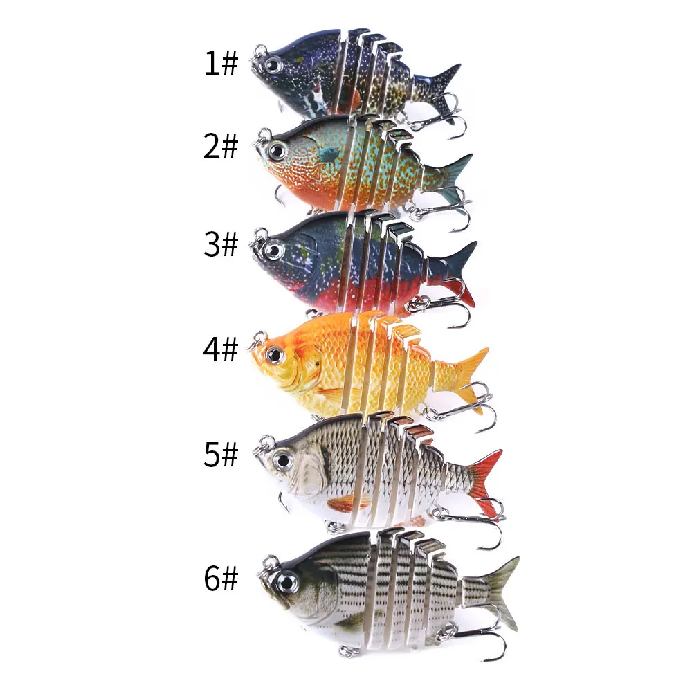 

High quality 3D Eyes minnow lure fishing Isca Artificial Multi Segments slow sinking 6 S-wave Swimbait Hard Plastic Jointed Bai, 6 colors avaiable