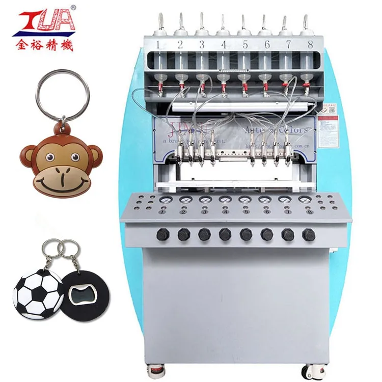 Automatic 8 Colors Rubber Pvc Led Keychain Dispensing/making Machine