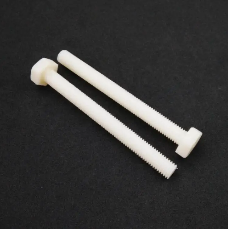 
Plastic Nylon Hex Bolts Nuts Fastener Fiber Glass PA 66 Standard DIN 933 M8 Thread 