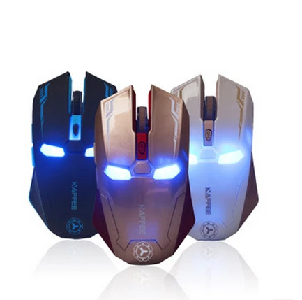

New Iron Man Mouse Wireless Mouse Gaming Mouse gamer Mute Button Silent Click 800/1200/1600 / 2400DPI Adjustable computer mice