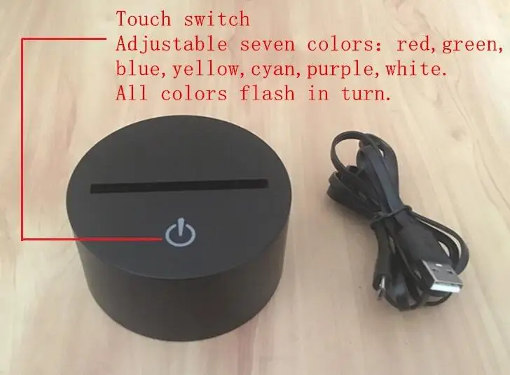 3D led Visual Optical Illusion Colorful LED Table Lamp Touch Romantic Holiday Night Light Baymax Love Heart Wedding gifts