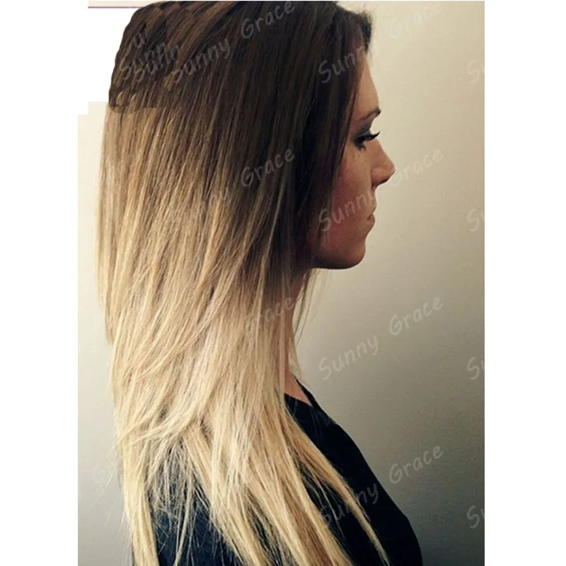 

Best selling long straight ombre two tone color full lace wig,130%density Brazilian virgin human hair for women, Same as the picture (or as your inquire )