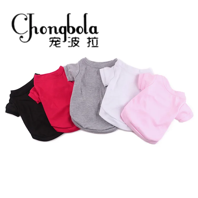 

Yiwu Pet Supplies Custom Classics Design Plain Pet Dog TShirts With Sleeves, Black, gray, red, white, pink