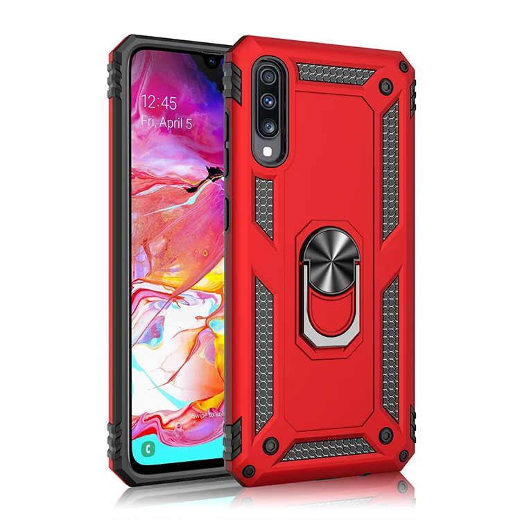 

For Samsung Galaxy A70 with car magnetic and ring metal rotate kickstand, N/a