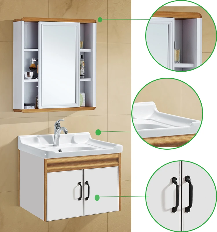 Sliding door bathroom vanity mirror cabinet