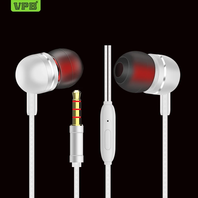 

VPB V13 Earphone Metal Earphone Super Bass Headset Microphone in ear 3.5mm for Mobile phone