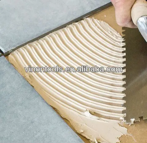 Popular Germany Notched Trowel, Stainless Steel Notched Trowel with wooden handle, Construction Tools